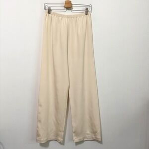 Peter Cohen Silk Pants Cream Pull On Medium Luxury Minimalist Capsule Party